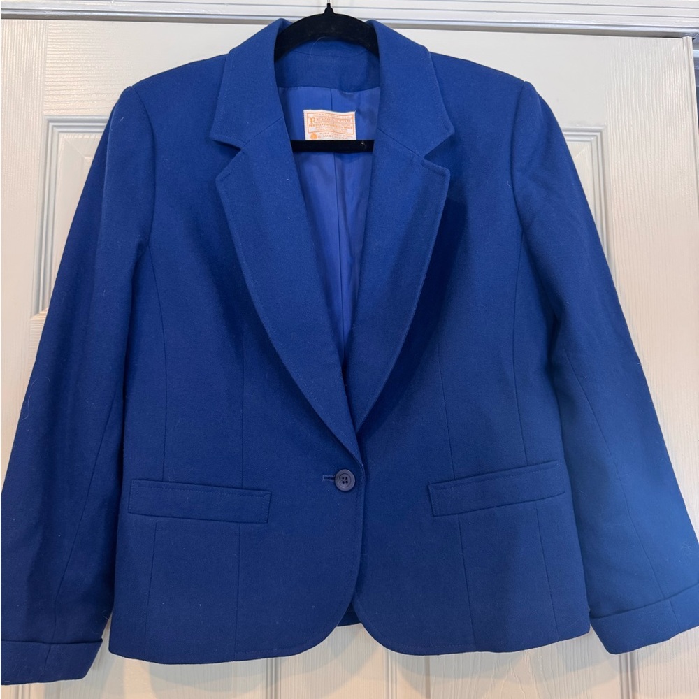 Vintage Pendleton Wool Royal Blue Women's Blazer